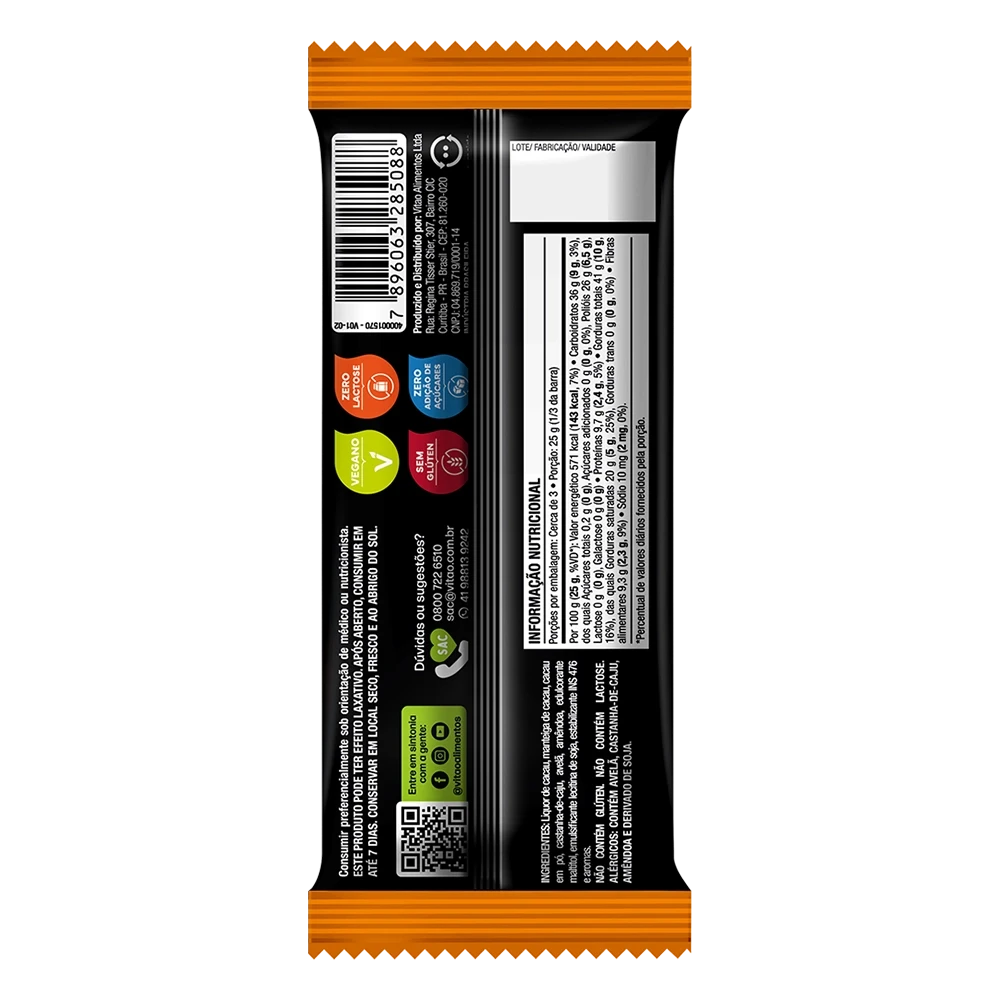 Chocolate Meio Amargo Nuts Zero Açúcar Marcante 70G