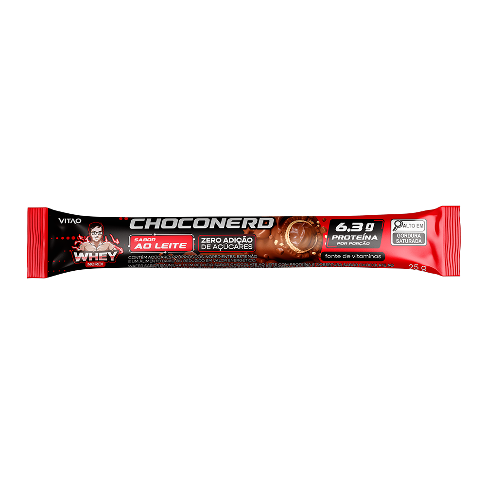 Rolinho Wafer Choconerd Sabor Chocolate Ao Leite Proteico
