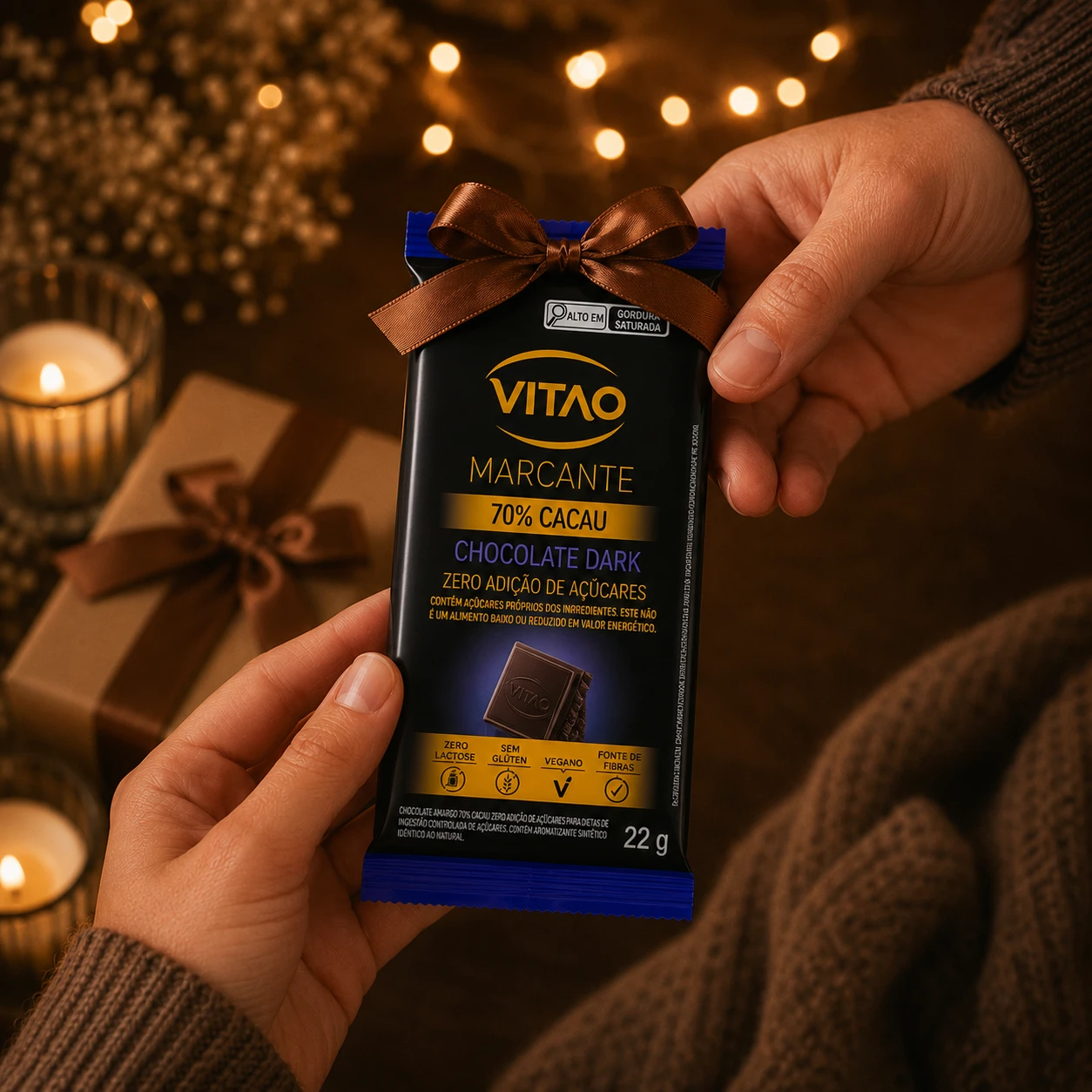 Chocolate 70% Amargo Zero Açúcar Marcante 22G