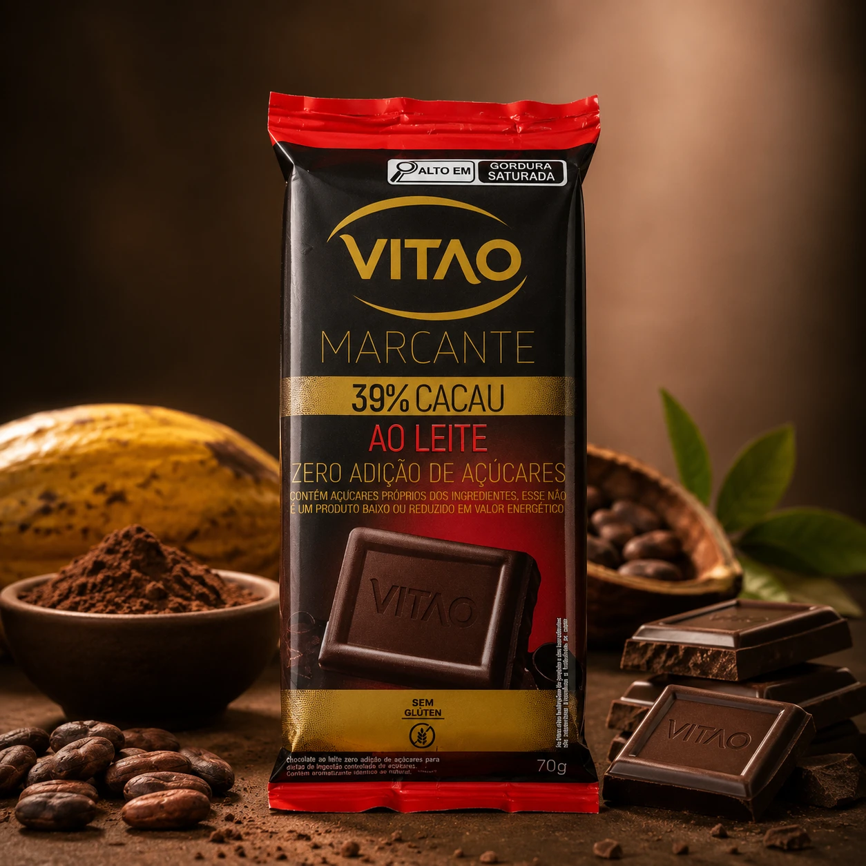 Chocolate Ao Leite Zero Açúcar Marcante 70G