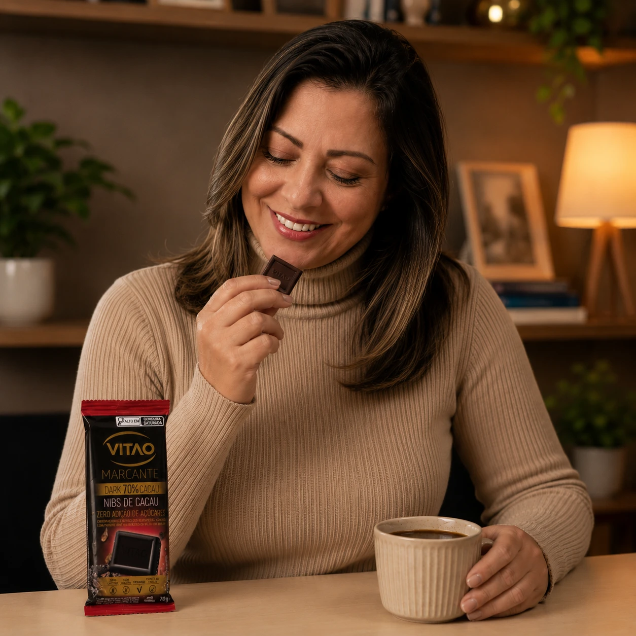 Chocolate 70% Amargo Nibs Zero Açúcar Marcante 70G