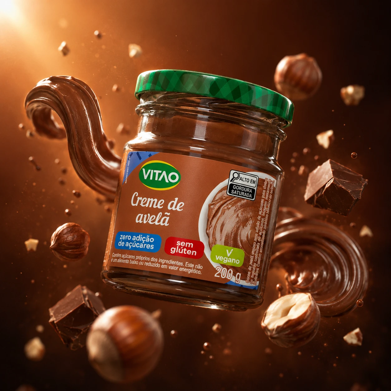 Creme De Avelã Vegano Zero Açúcar Vitao 200G