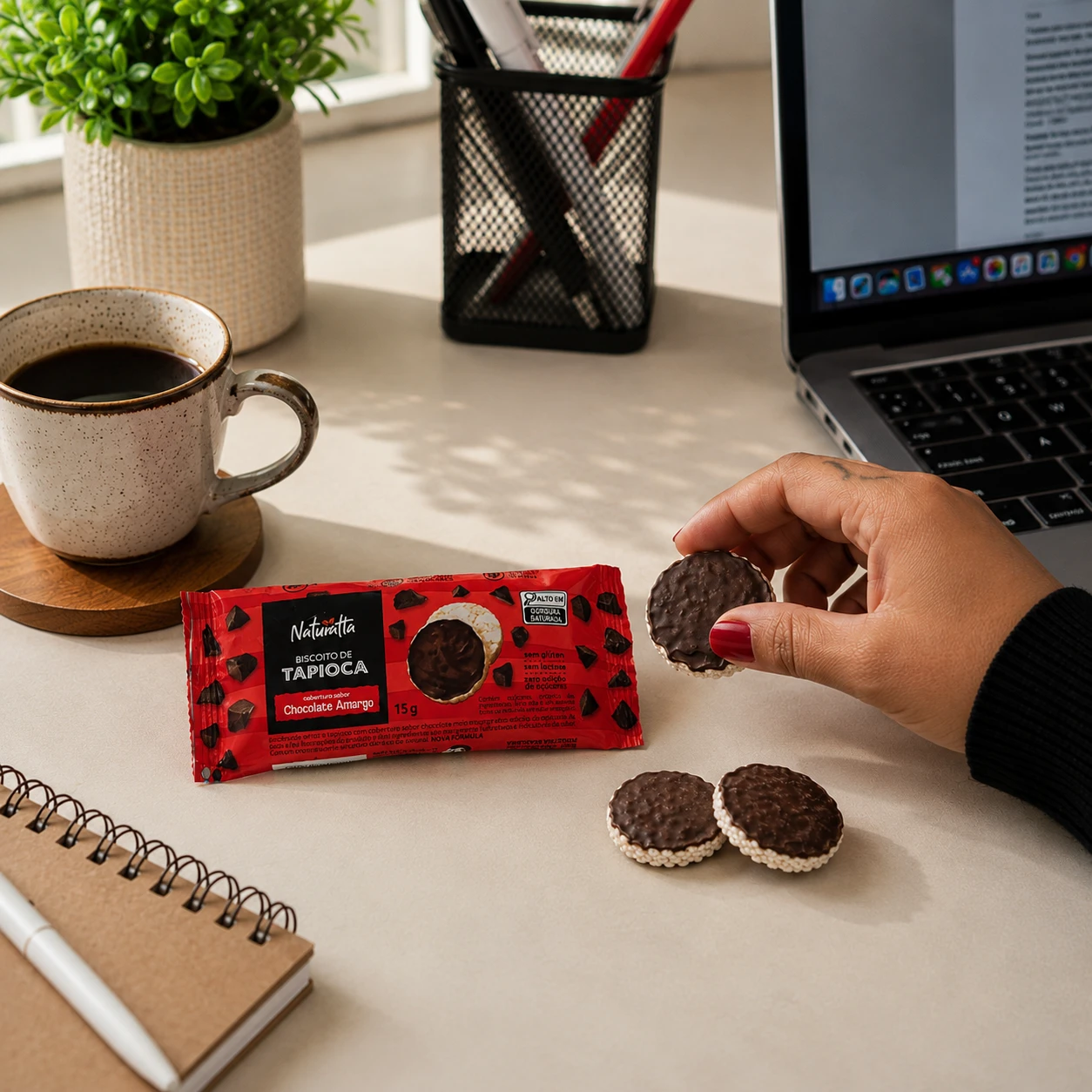 Biscoito Tapioca Chocolate Zero Açúcar Naturatta 15G