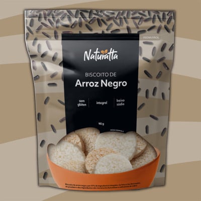 Biscoito Arroz Negro Sem Glúten Naturatta 90G