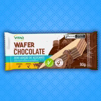 Wafer Chocolate Zero Açúcar Vitao 90G