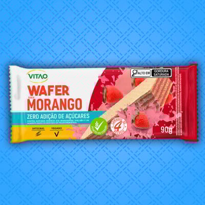 Wafer Morango Zero Açúcar Vitao 90G
