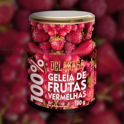 Geleia 100% Frutas Vermelhas Delakasa 180G
