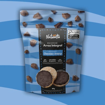 Biscoito Arroz Chocolate Zero Açúcar Naturatta 60G