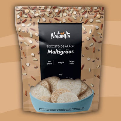 Biscoito Arroz Multigrãos Sem Glúten Naturatta 90G