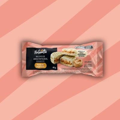 Biscoito Arroz Amendoim Coberto Branco Zero Açúcar Naturatta 40G
