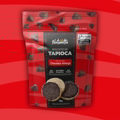Biscoito Tapioca Chocolate Zero Açúcar Naturatta 60G