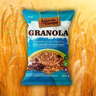 Granola Tradicional Integral Zero Açúcar Sabores Do Campo 200G