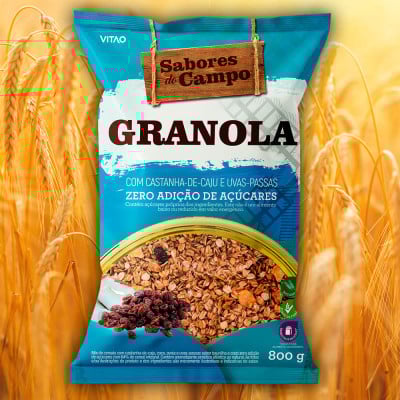 Granola Tradicional Integral Zero Açúcar Sabores Do Campo 800G