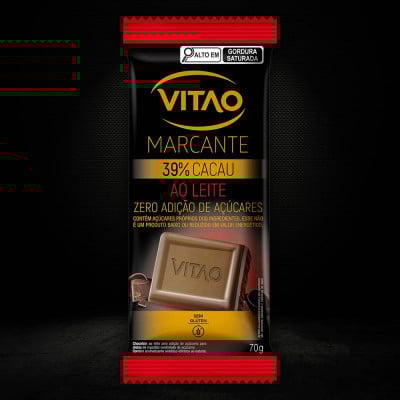 Chocolate Ao Leite Zero Açúcar Marcante 70G