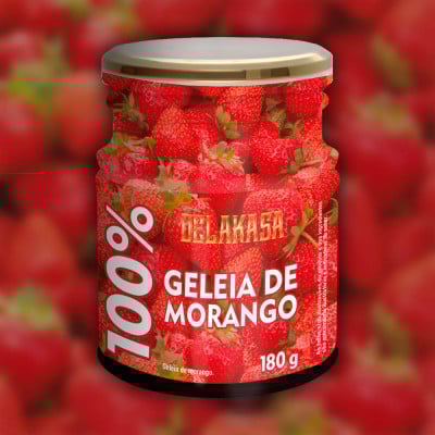 Geleia 100% Morango Delakasa 180G