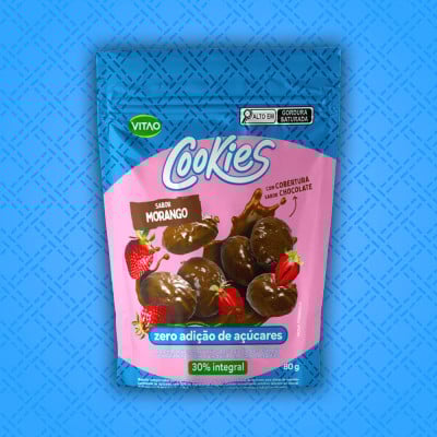 Cookies Morango Coberto Zero Açúcar Vitao 80G