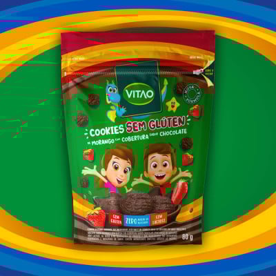 Cookies Morango Sem Glúten Coberto Kids 80G