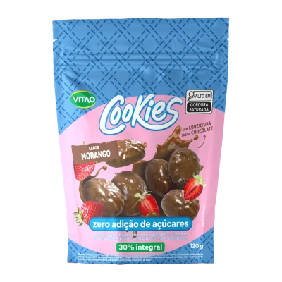 Cookies Morango Coberto Zero Açúcar Vitao 120G