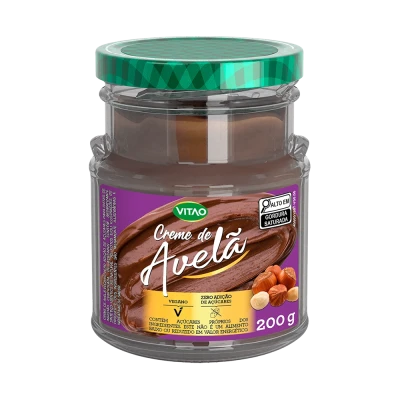 Creme De Avelã Vegano Zero Açúcar Vitao 200G