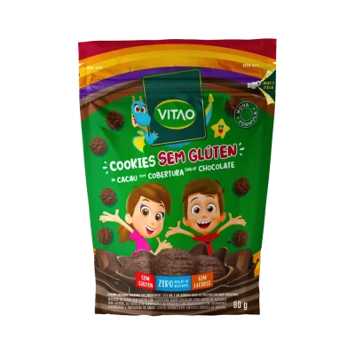 Cookies Chocolate Sem Glúten Coberto Kids 80G