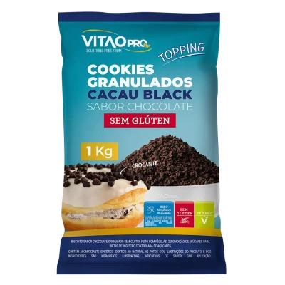 Cookies Cacau Black Granulado Sem Glúten VitaoPRO 1Kg