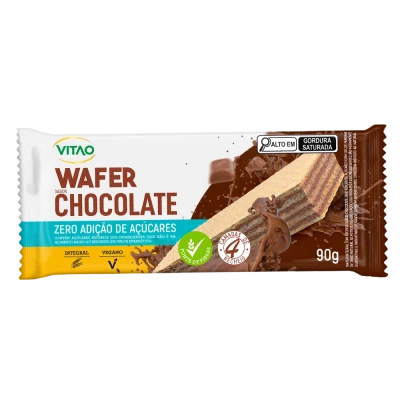 Wafer Chocolate Zero Açúcar Vitao 90G