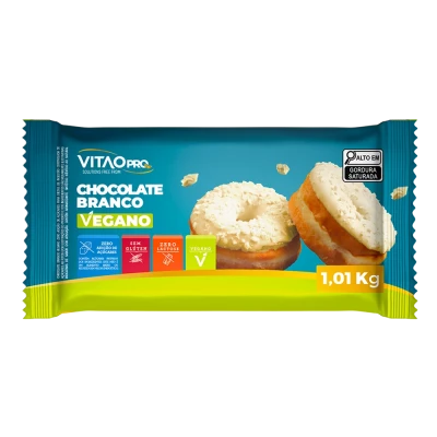 Barra de Chocolate Branco Vegano Zero Açúcar VitaoPRO 1,01Kg