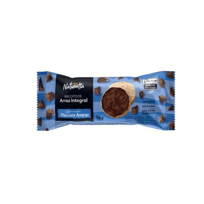 Biscoito Arroz Chocolate Zero Açúcar Naturatta 16G