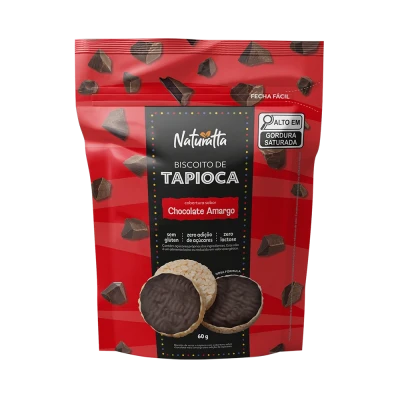 Biscoito Tapioca Chocolate Zero Açúcar Naturatta 60G