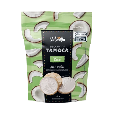 Biscoito Tapioca Coco Zero Açúcar Naturatta 60G