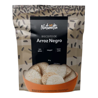 Biscoito Arroz Negro Sem Glúten Naturatta 90G