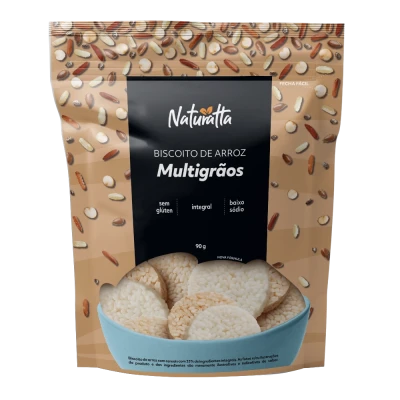 Biscoito Arroz Multigrãos Sem Glúten Naturatta 90G